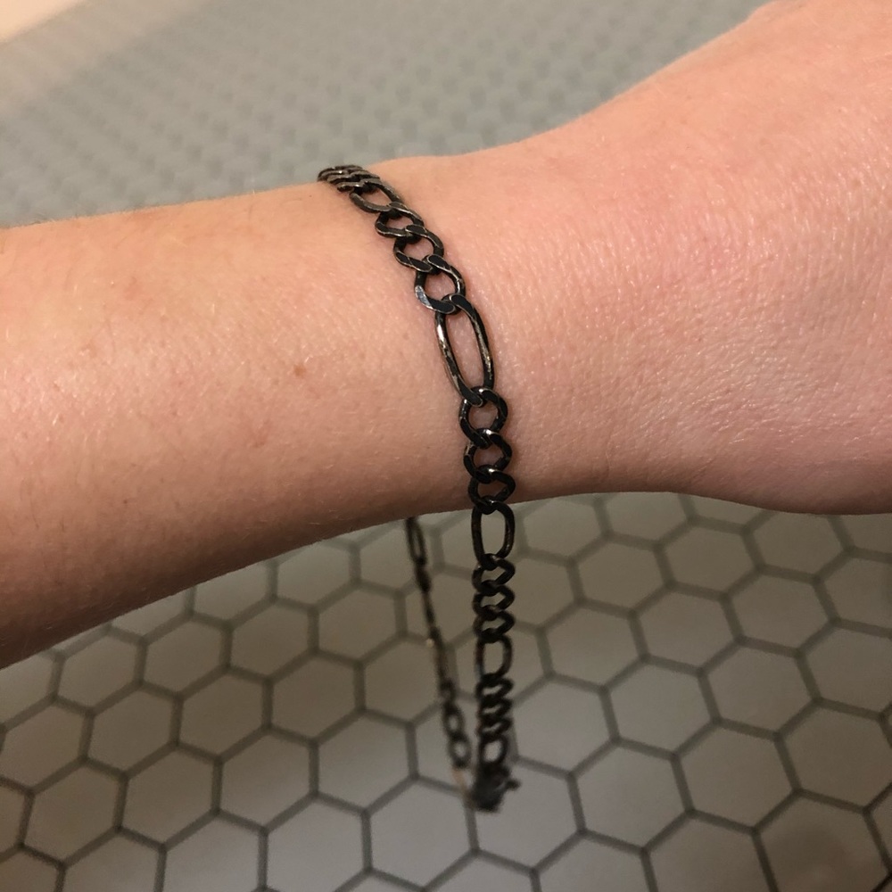 Chunky Oxidized Metal Bracelet
